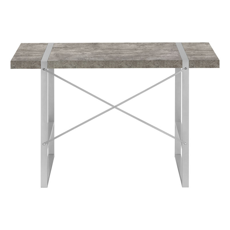 Monarch Specialties I 7662 Computer Desk, Home Office, Laptop, 48"L, Work, Metal, Laminate, Grey, Contemporary, Modern