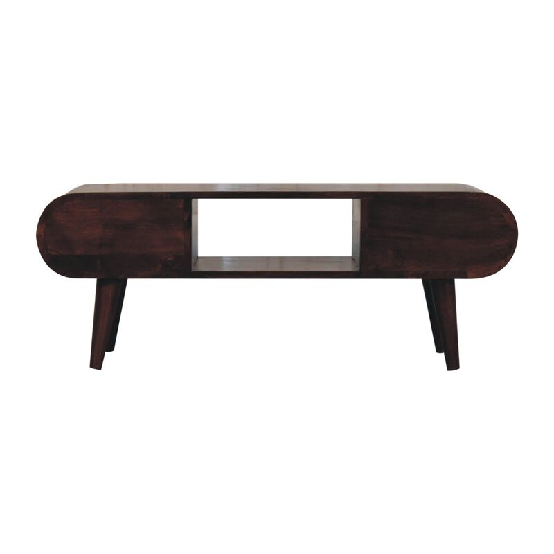 Artisan Furniture Solid Wood California Walnut Circular TV Unit
