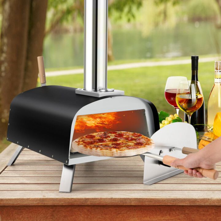 Hivvago Portable Multi-Fuel Pizza Oven with Pizza Stone and Pizza Peel