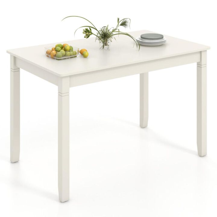 Hivvago 48-Inch Wooden Dining Table for 4 People Rectangular Kitchen Table with Rubber Wood Legs
