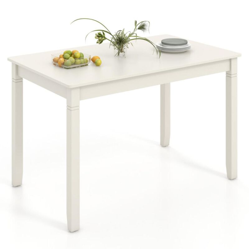 Hivvago 48-Inch Wooden Dining Table for 4 People Rectangular Kitchen Table with Rubber Wood Legs