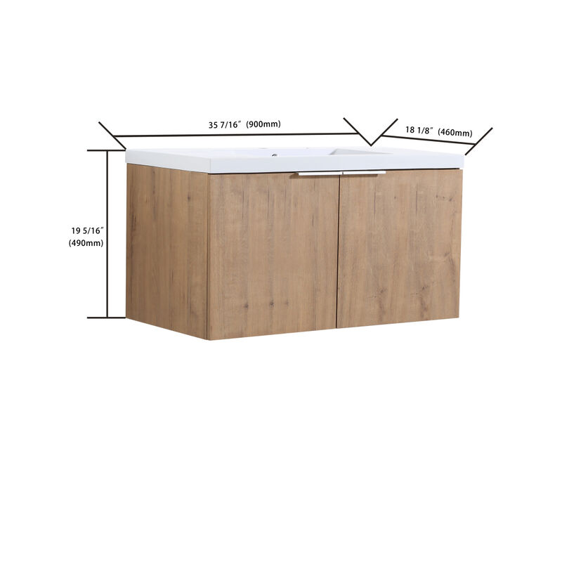 36" Modern Design Bathroom Vanity with Sink, Soft Close Doors