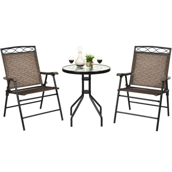 Hivvago Patio Dining Set with Patio Folding Chairs and Table