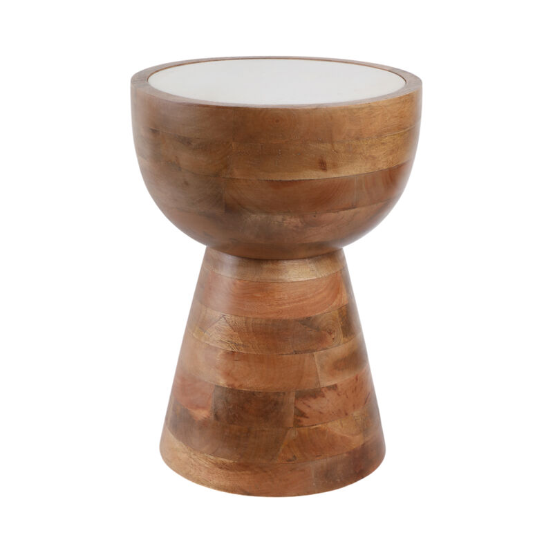 Hourglass Marble Top Accent Table