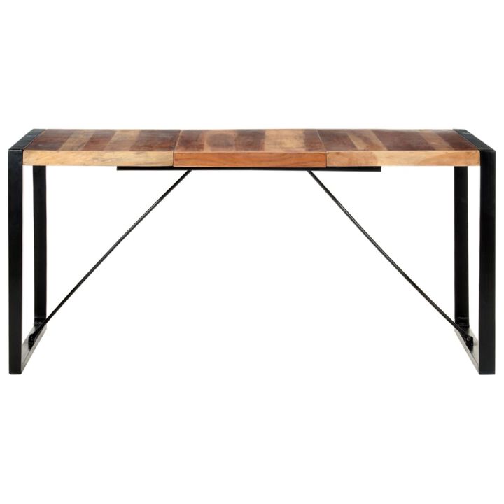 vidaXL Dining Table 63"x31.5"x29.5" Solid Wood with Sheesham Finish