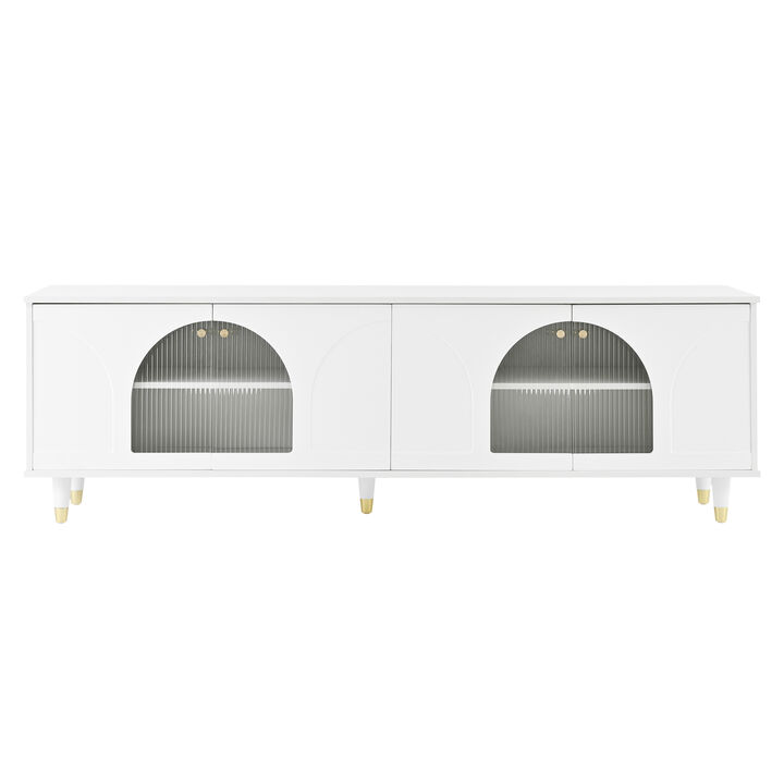 Merax Contemporary TV Stand with Adjustable Shelves