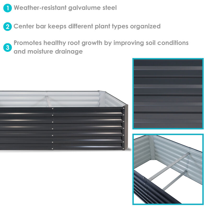 Sunnydaze Galvalume Steel Rectangle Raised Garden Bed - 71 in