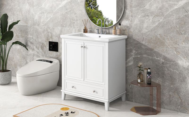 Bathroom Vanity with Sink Combo Multi-Functional Cabinet with Doors & Drawer for Stylish Storage