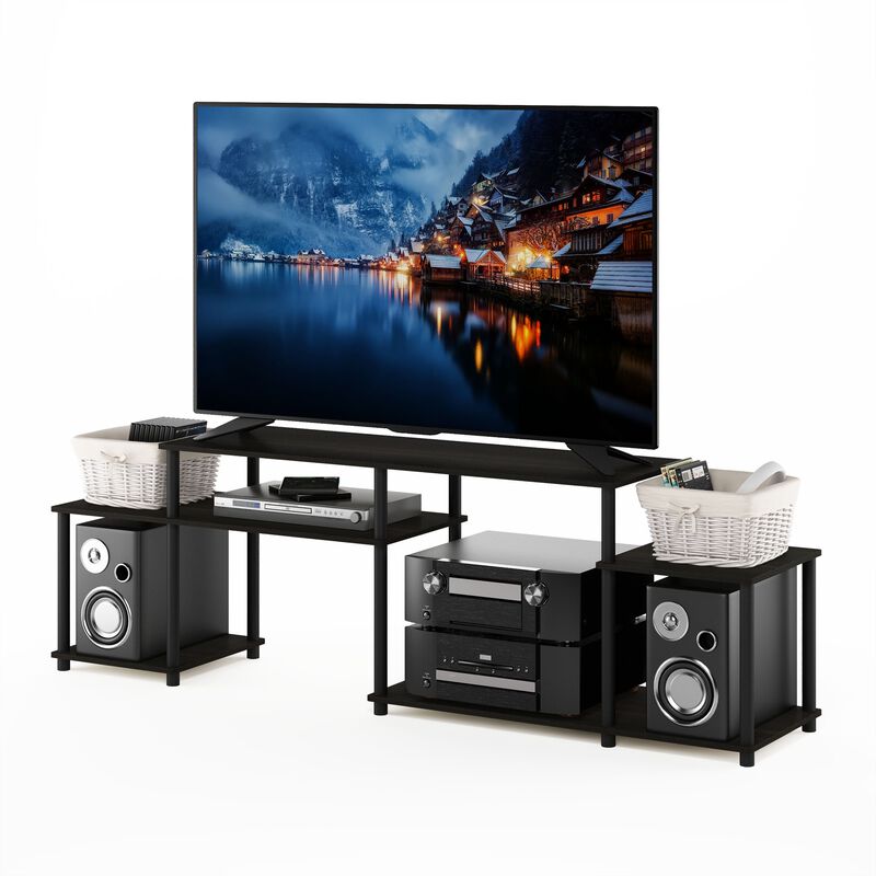 Furinno Furinno Turn-N-Tube Handel TV Stand for TV up to 55 Inch, Espresso/Black