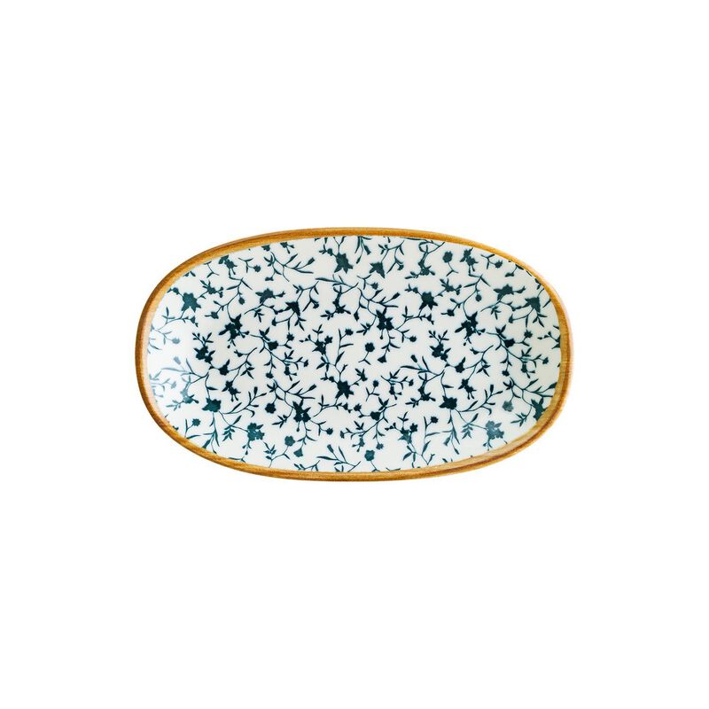 Calif 13" x 7.5" x h:1.5" Oval Decorated Porcelain Platter