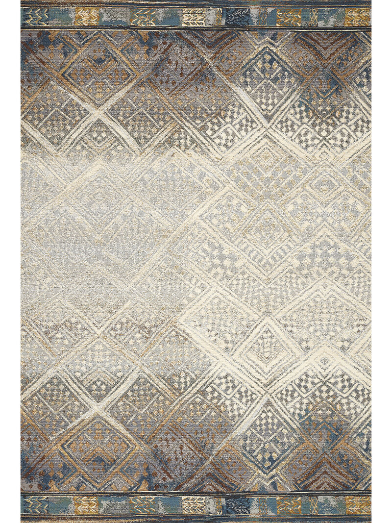 Mika MIK02 Ivory/Mediterranean 5'3" x 7'8" Rug