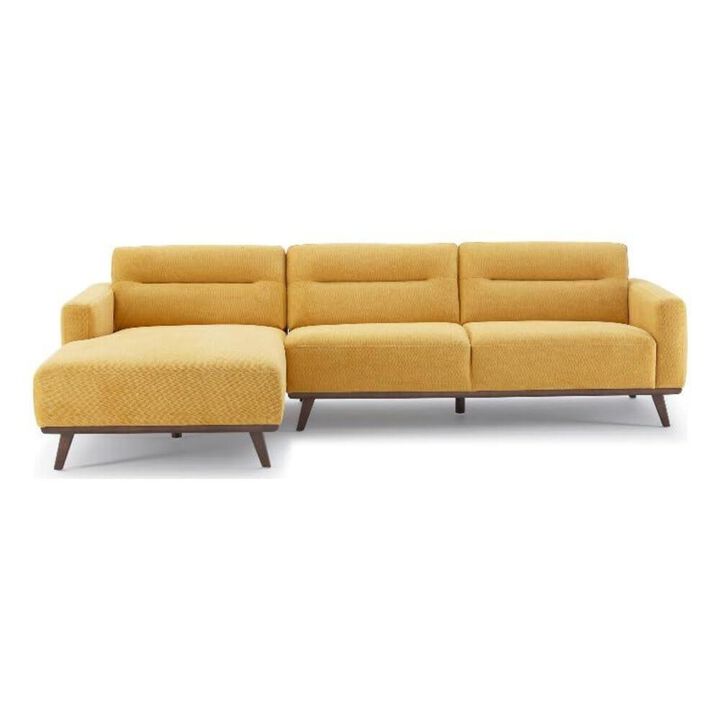 Ashcroft Furniture Co Ella L-Shaped Dark Yellow Linen Left Sectional Couch