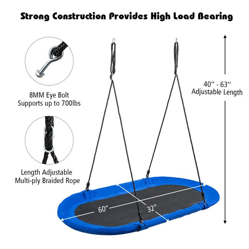 60 Inch Saucer Surf Outdoor Adjustable Swing