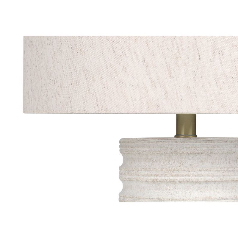 Monarch Specialties I 9706 - Lighting, 28"H, Table Lamp, Cream Resin, Ivory / Cream Shade, Transitional