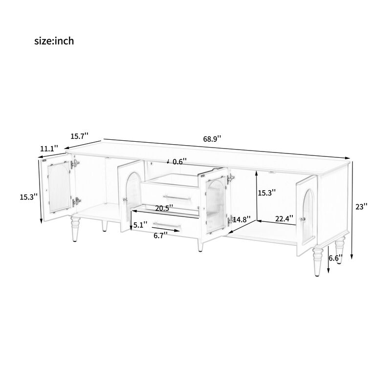 Merax  Retro Entertainment Center Media Console TV Stand