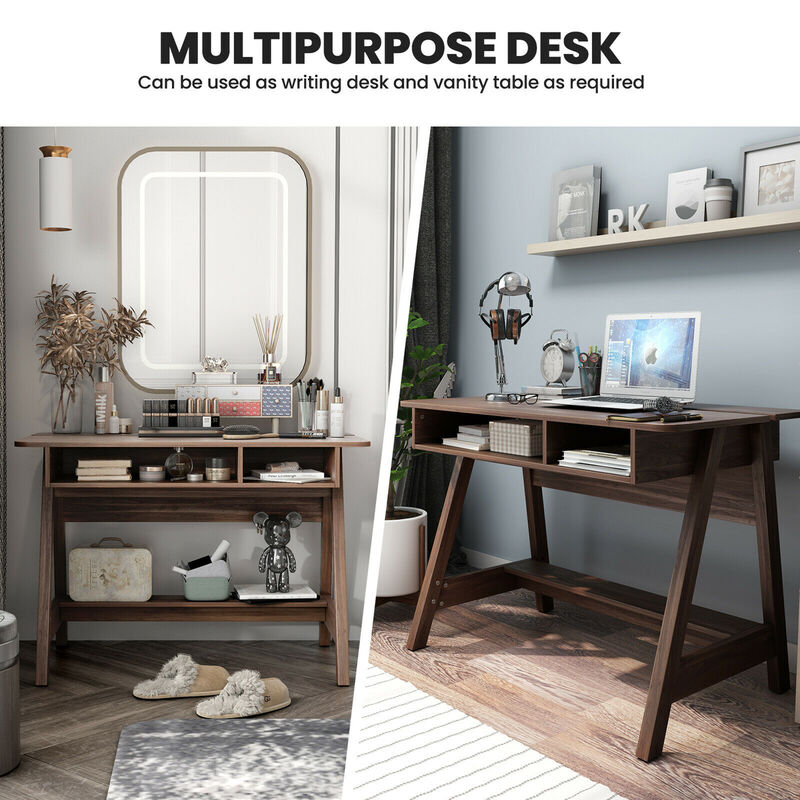 Costway Computer Desk Home Office Writing Workstation w/ Flip Top Compartment