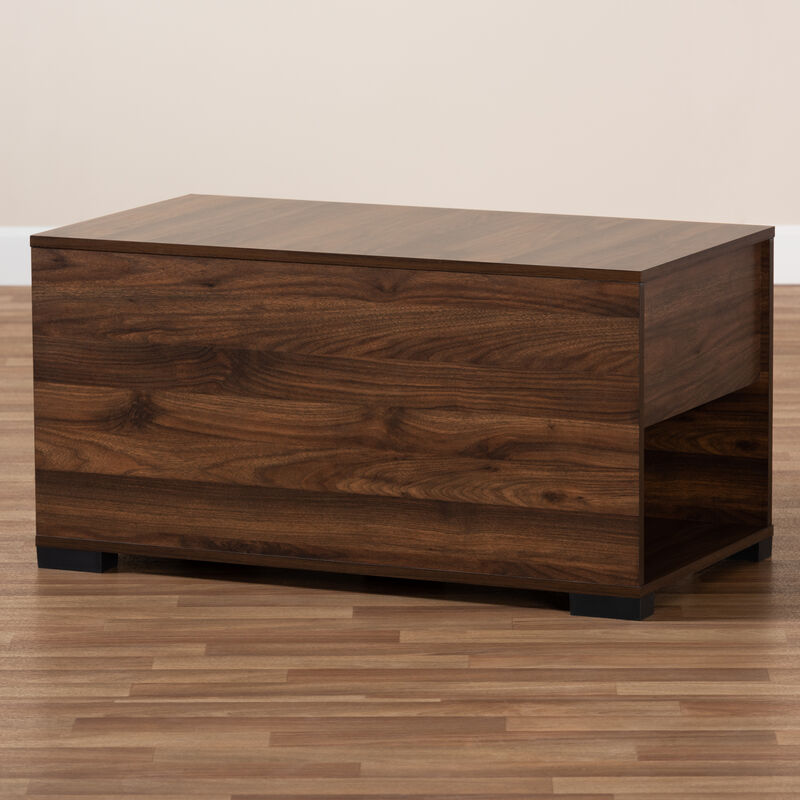 Baxton Studio Skylar Modern Walnut Brown Finished Cat Litter Box Cover House