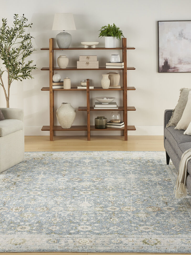 Astra Machine Washable ASW16 Teal/Beige 4' x 6' Rug
