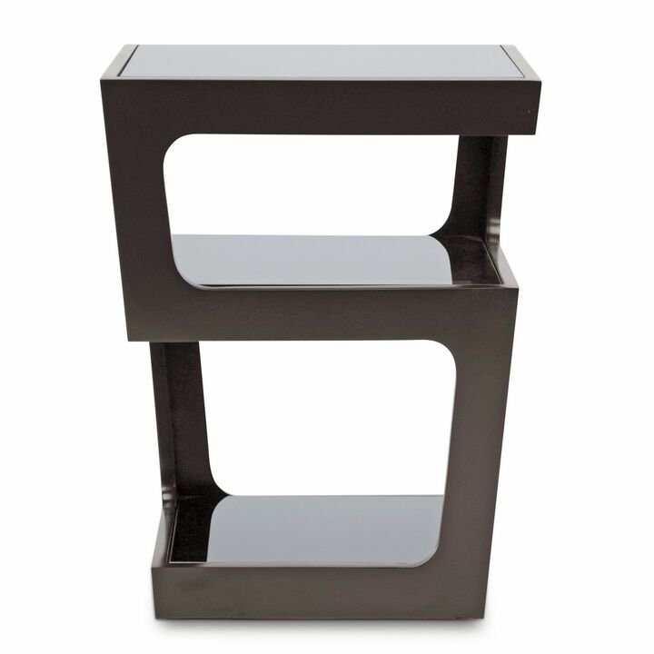 Baxton StudioBaxton Studio Clara Modern End Table with 3-Tiered Glass Shelves, Black