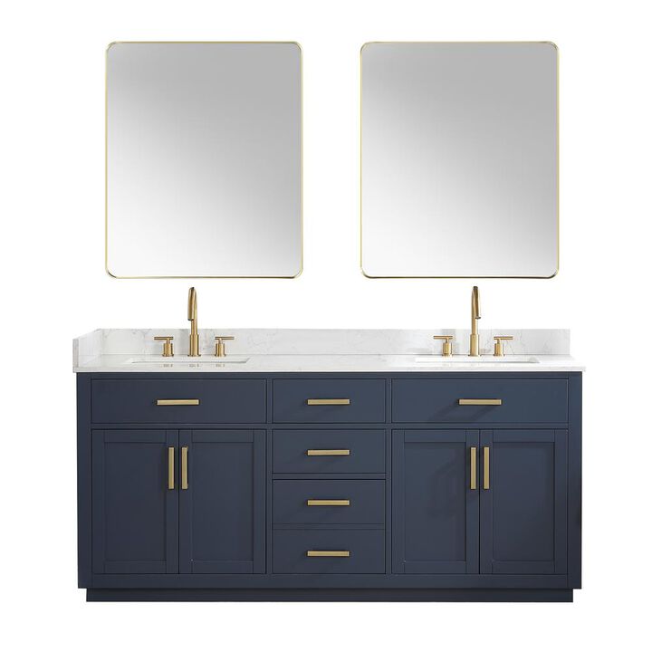 Altair 72 Double Bathroom Vanity in Royal Blue with Mirror