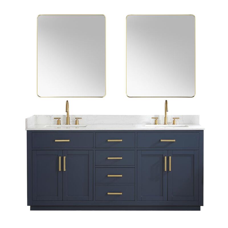 Altair 72 Double Bathroom Vanity in Royal Blue with Mirror