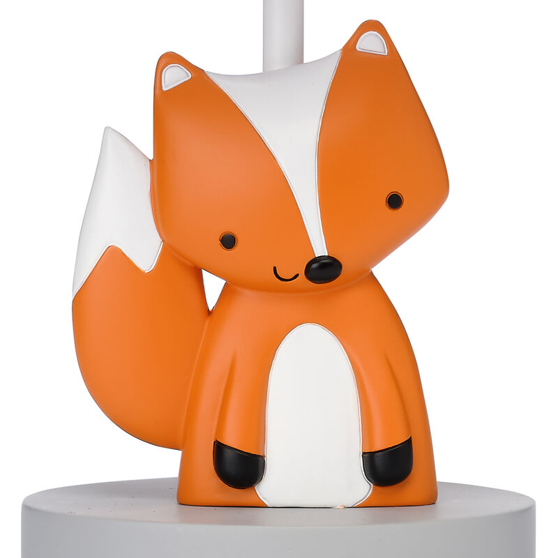 Bedtime Originals Acorn Gray/White/Orange Fox Nursery Lamp with Shade & Bulb