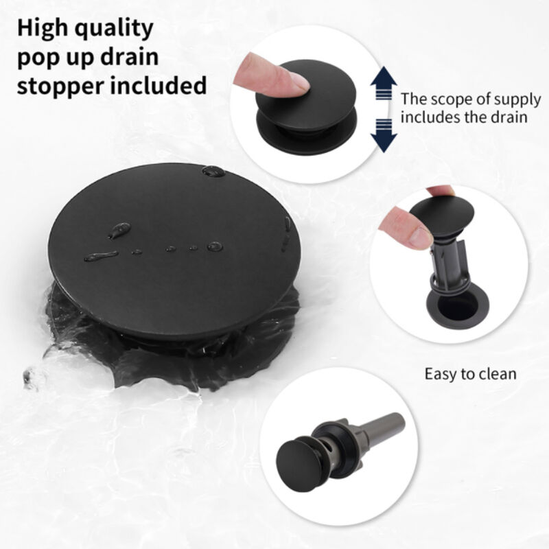 2-Handle Widespread Bathroom Sink Faucet, Matte Black  3-Hole Vanity Faucet with Swivel Spout