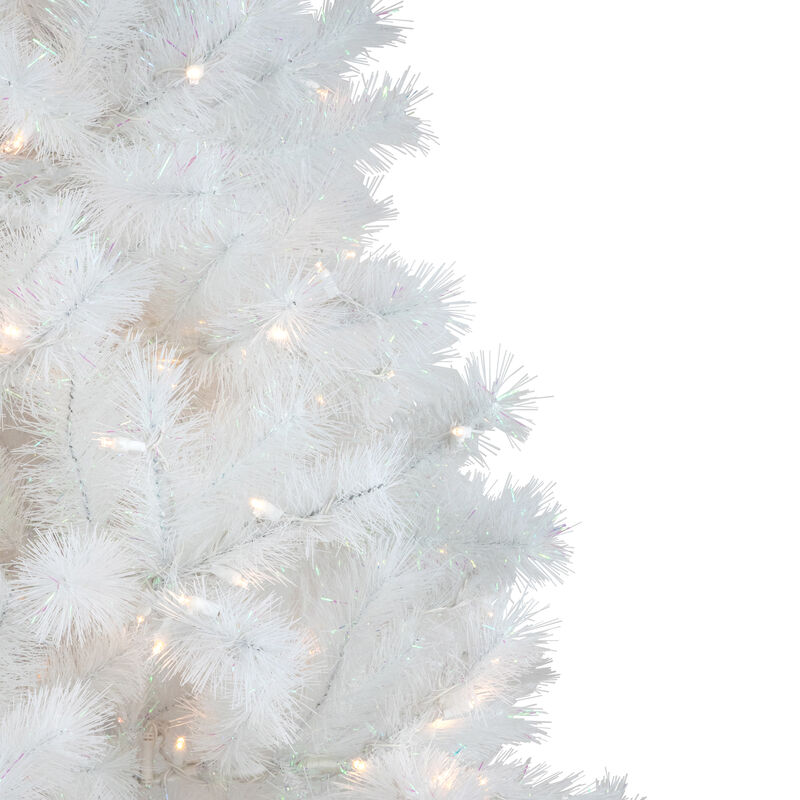 6.5' Pre-Lit White Alaskan Pine Artificial Christmas Tree  Warm White LED Lights