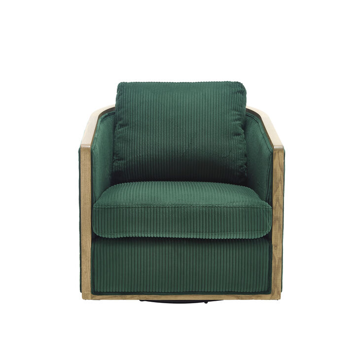 Merax Corduroy Swivel Barrel Chair Club Chair