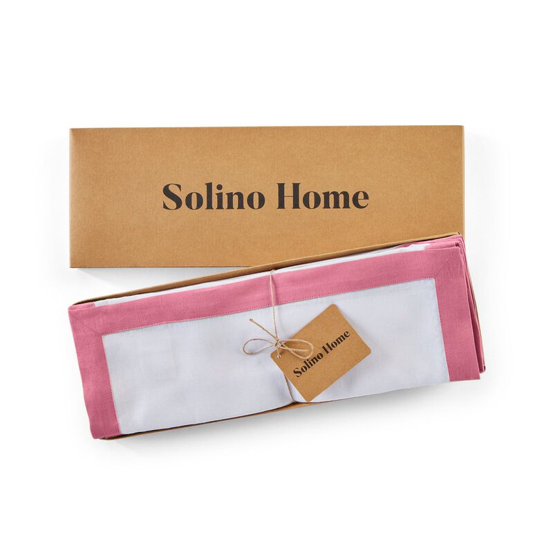 Solino Home 100% Pure Linen Placemats 14 x 19 Inch Set of 4 | Classic