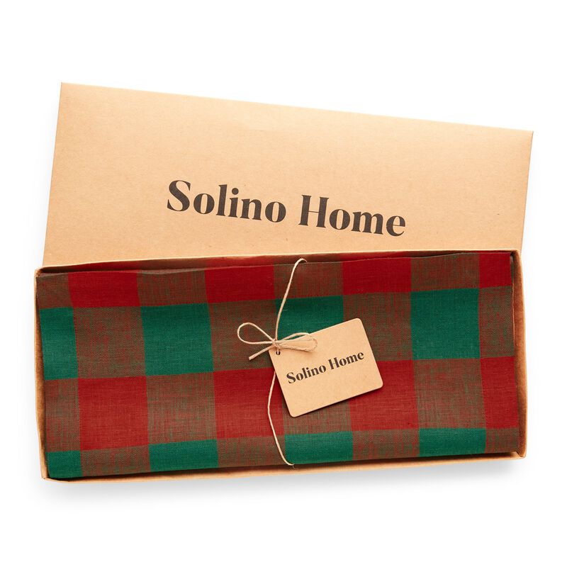 Solino Home 100% Pure Linen Table Runner | Buffalo Check