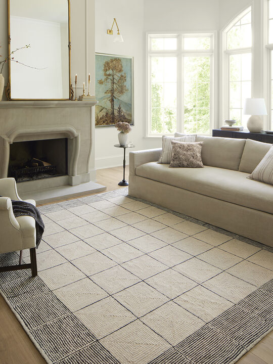 Francis FRA02 Cream/Black 8'6" x 12' Rug
