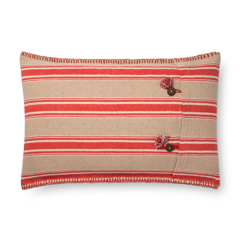 P0718 Red/Natural 16"x26" Down Pillow