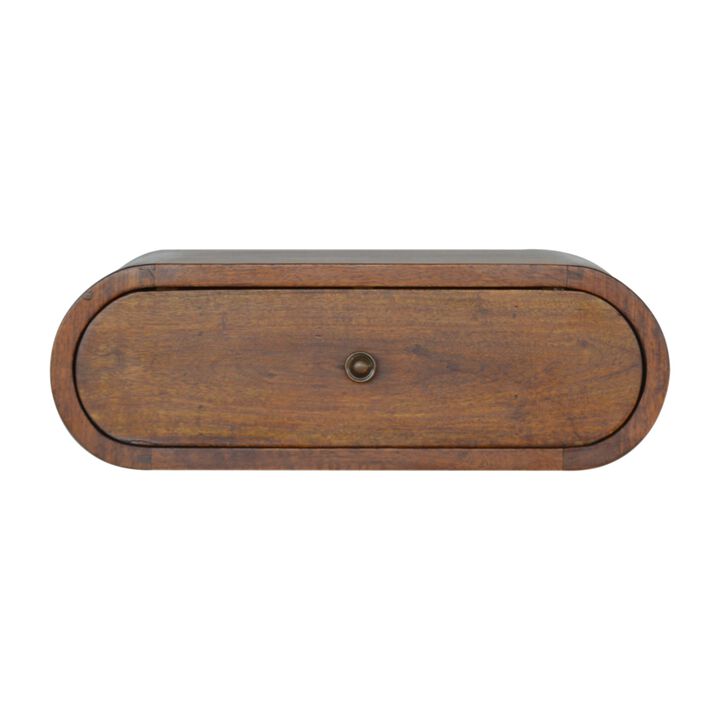 Wall Mounted Round Chestnut1 Drawer Nightstand