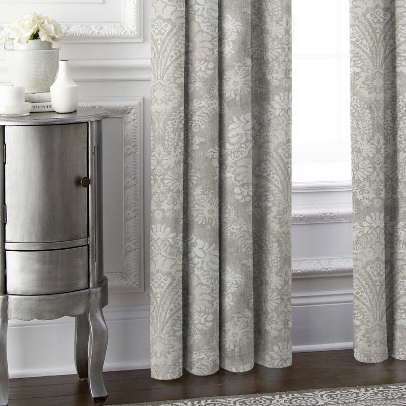6ix Tailors Fine Linens Ophelia Stone Pole Top Drapery Panel Pair