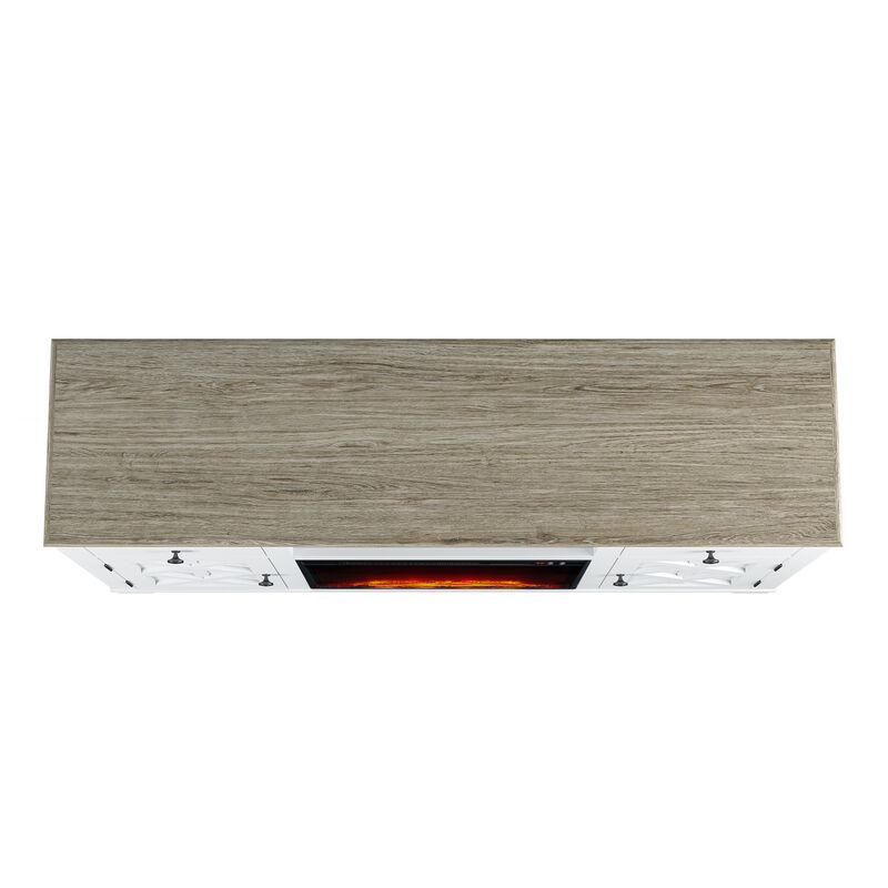 FESTIVO Farmhouse TV Stand with Fireplace for up to 65" TV