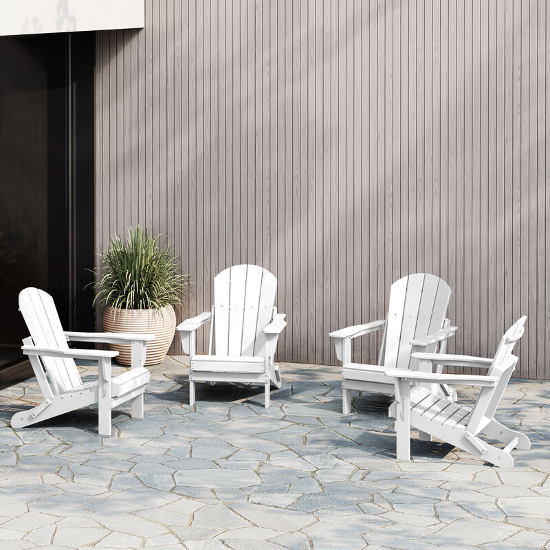 WestinTrends Westintrends 4-Piece set outdoor folding Poly Adirondack chair