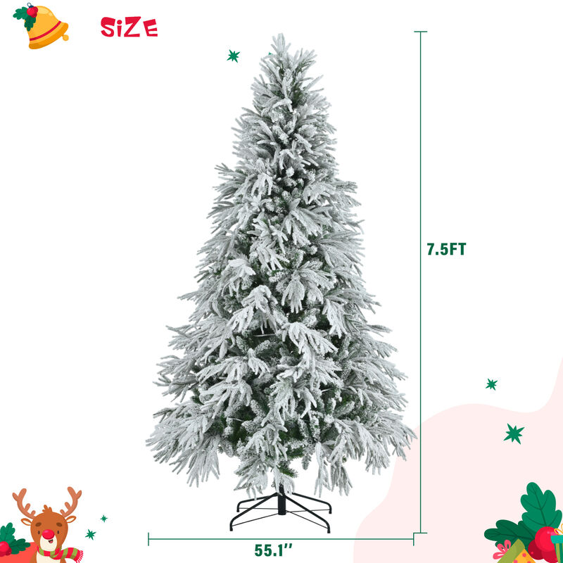 Merax Pre-Lit Spruce Snow Flocked Christmas Tree