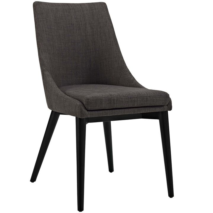Modway Viscount Mid-Century Modern Upholstered Fabric Kitchen and Dining Room Chair in Brown