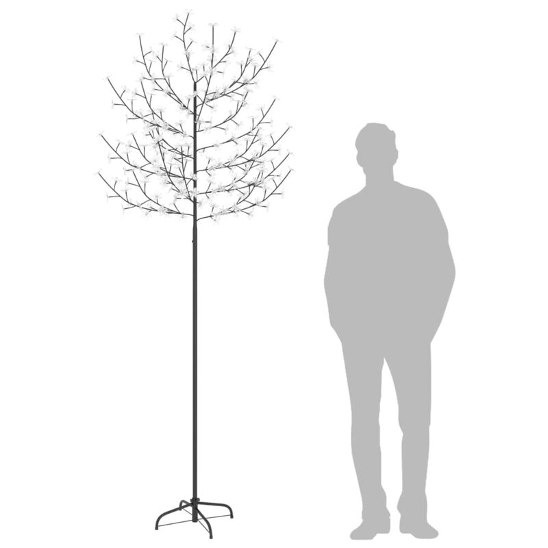 vidaXL Christmas Tree 220 LEDs Warm White Light Cherry Blossom 86.6"