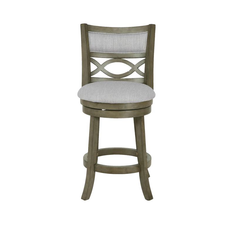 New Classic Furniture Manchester 24 Solid Wood Counter Stool with Fabric Seat in Ant Gray