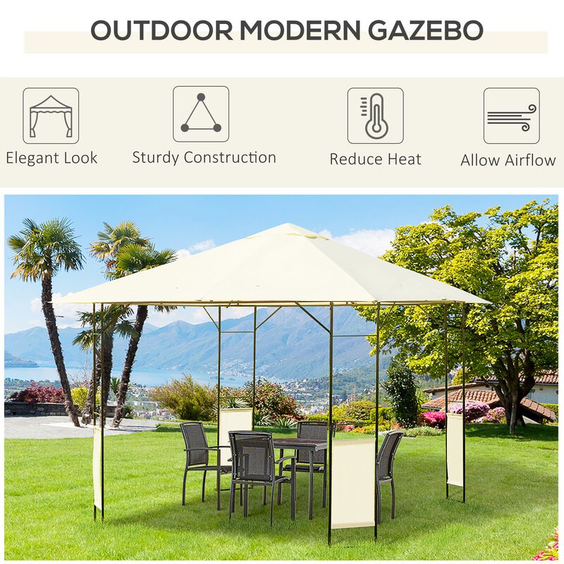 Versatile Yard Shelter: 10'x10' Modern Steel Frame Gazebo for Gatherings
