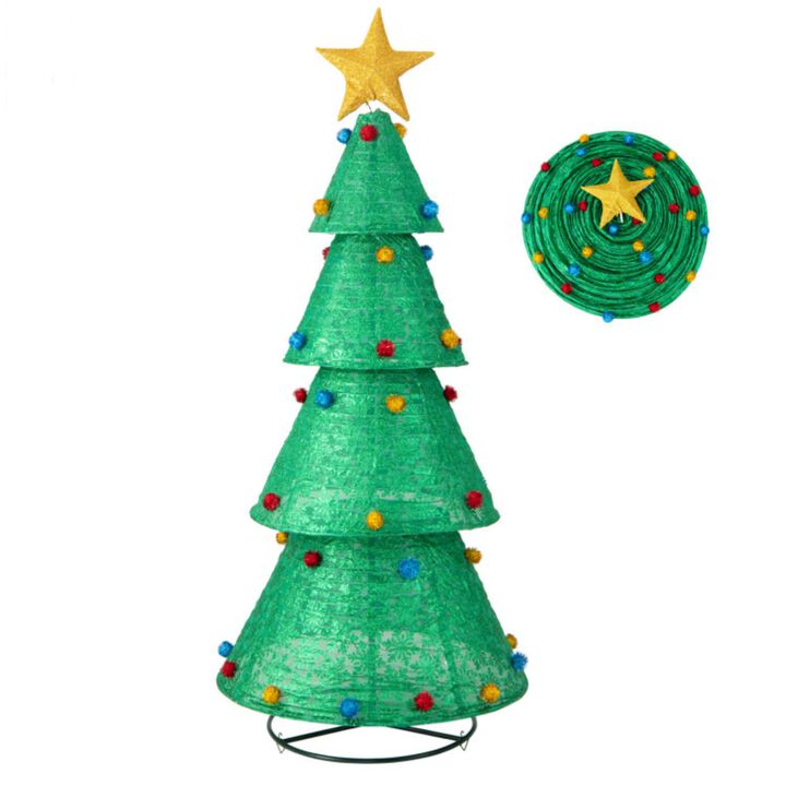 Hivvago Pop-Up Christmas Tree with 200 Warm White LED Lights for Indoors & Outdoors