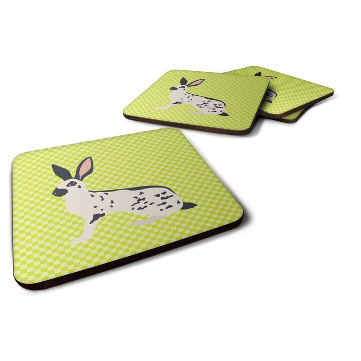 Caroline's Treasures English Spot Rabbit Green Decorative coasters, 3.5, Multicolor