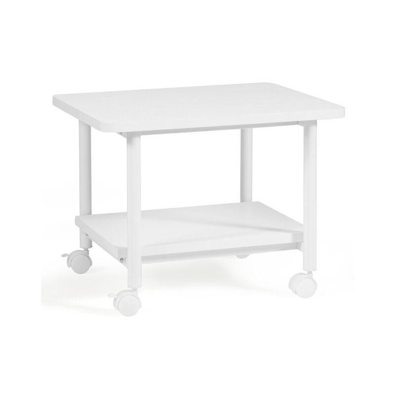 Under Desk Printer Stand with 360� Swivel Casters-White