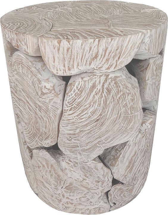 One Teak Slice Round End Table One Teak Slice Round End Table