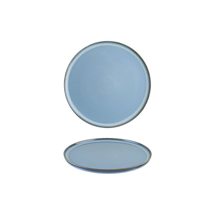 Sky dia.8.75" Round Blue Porcelain Plate (Set of 4)