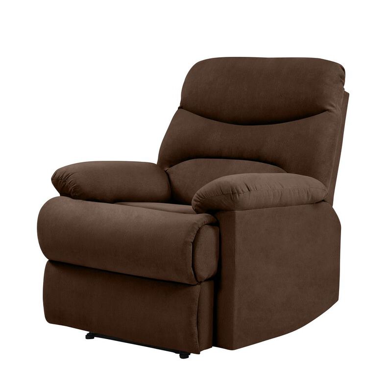 ProLounger Wall Hugger Recliner in Brown Microfiber with Stitched Back
