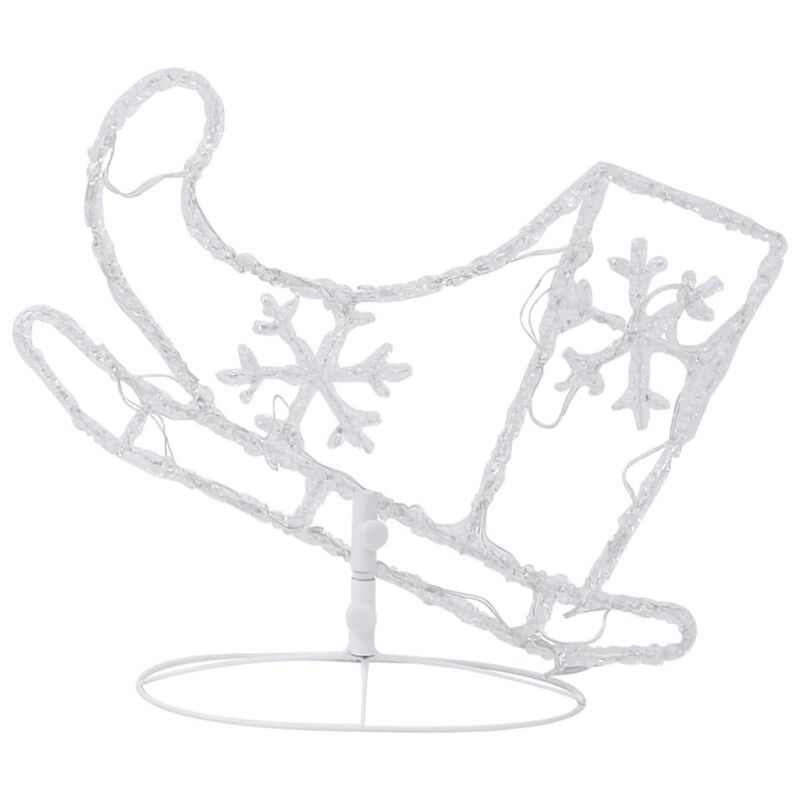 Outdoor 2 Flying Reindeer Sleigh Christmas Decor, 72 Cool White LEDs - Benzara