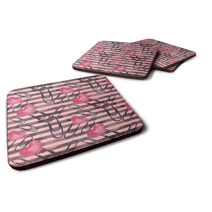 Caroline's Treasures Watercolor Heart Paper Clips Decorative coasters, 3.5, Multicolor